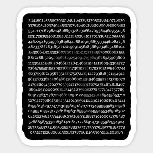 pi and 1000 decimals π pi day Sticker